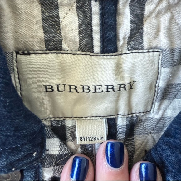 Baby kid vest jacket denim jean 8T Burberry blue - Picture 3 of 6